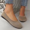 Spring Flat Bottomed Round Toe Shoes with Shallow Mouth for Mothers Knitted Fashionable Versatile Shoes