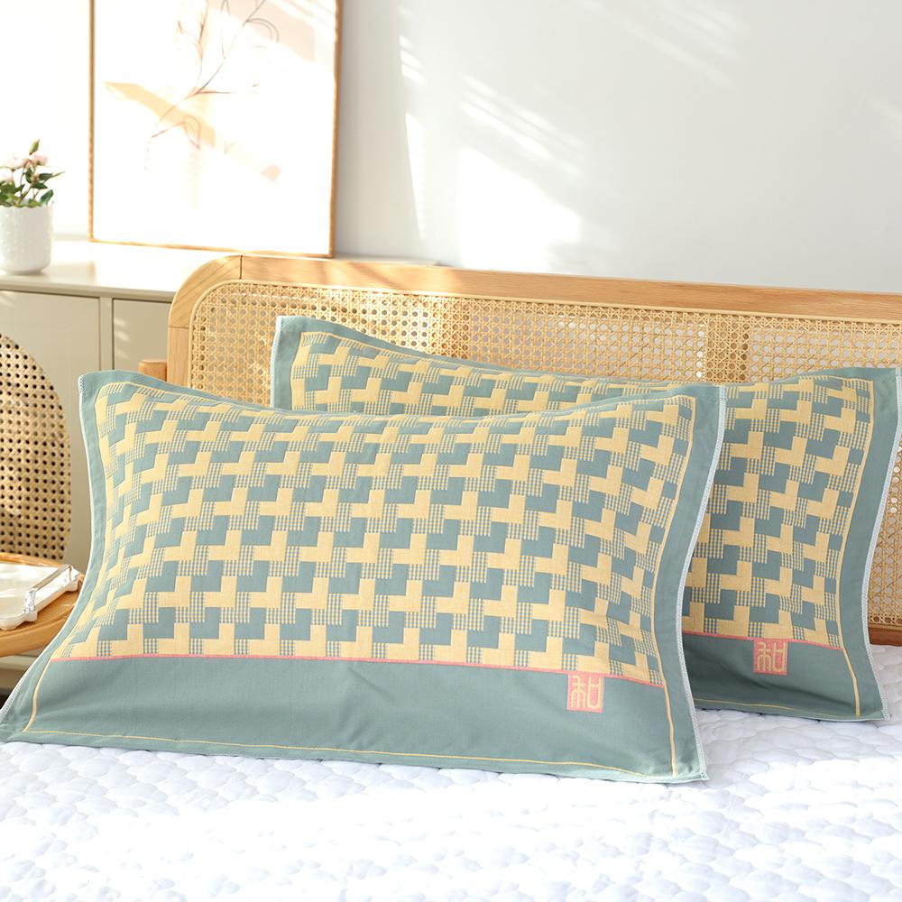 A Pair of Pure Cotton Gauze Pillow Towels, New High-density Soft Adult Cover Towels, Cotton Non-slip and Breathable Household
