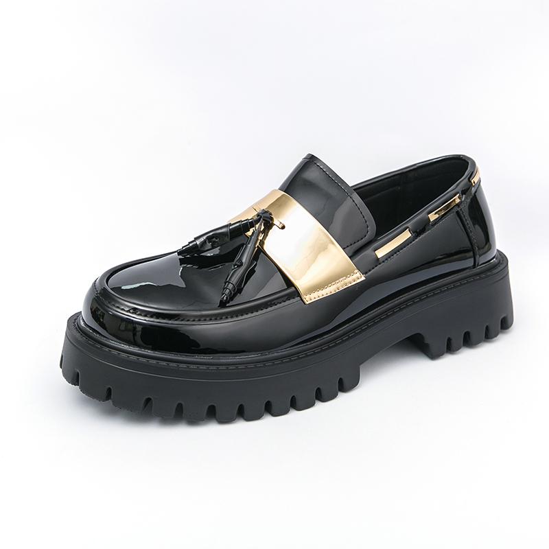 

Дизайнерская Новая Мужская Кожаная Повседневная Обувь для Увеличения Роста Мужские Лоферы с Кисточками Смешанных Цветов Формальные Туфли-Балетки для Платья 38