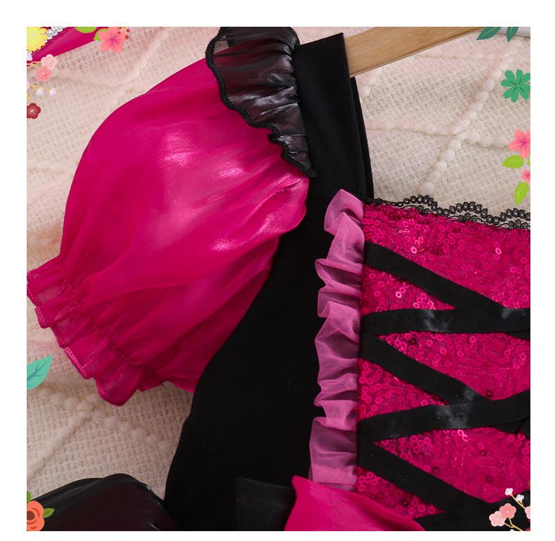 Fuchsia Lolita Kuromi Princess Dress for Girls' Stage Party