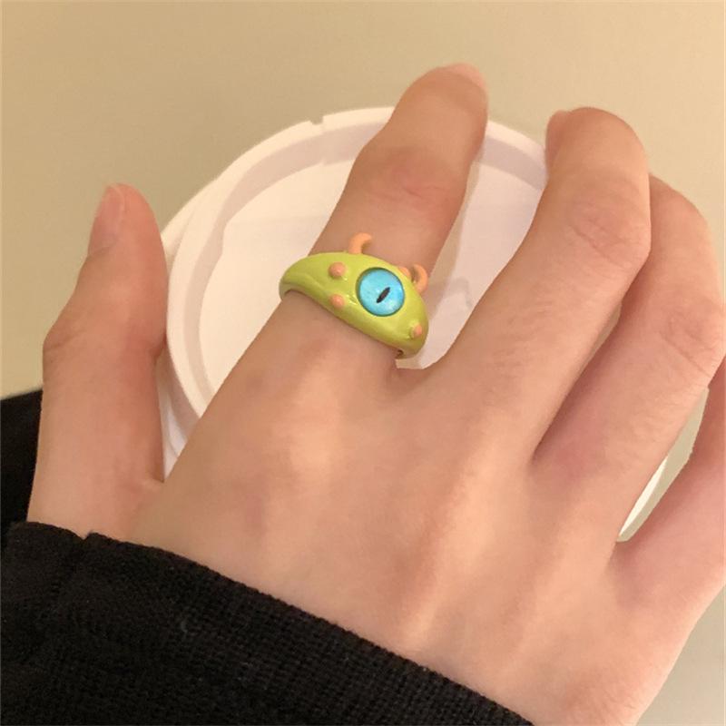 Adjustable Big-Eyed Cat Cartoon Ring for Women - Fun, Creative & Fashionable Open Adjustable