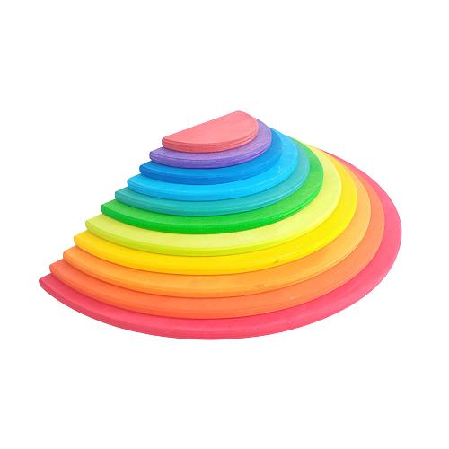 DIY Children's Wooden Toy Creative Stacked Rainbow Building Blocks Large Size Montessori Educational Toys for Children Kids