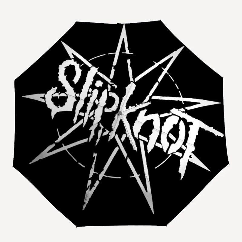 1PC Slipknot Band Logo Automatic Open/Close Umbrella, 8-Rib Sturdy Frame, Lightweight Portable Umbrella, Commute, Business - Ideal Gift for Friend, Vi