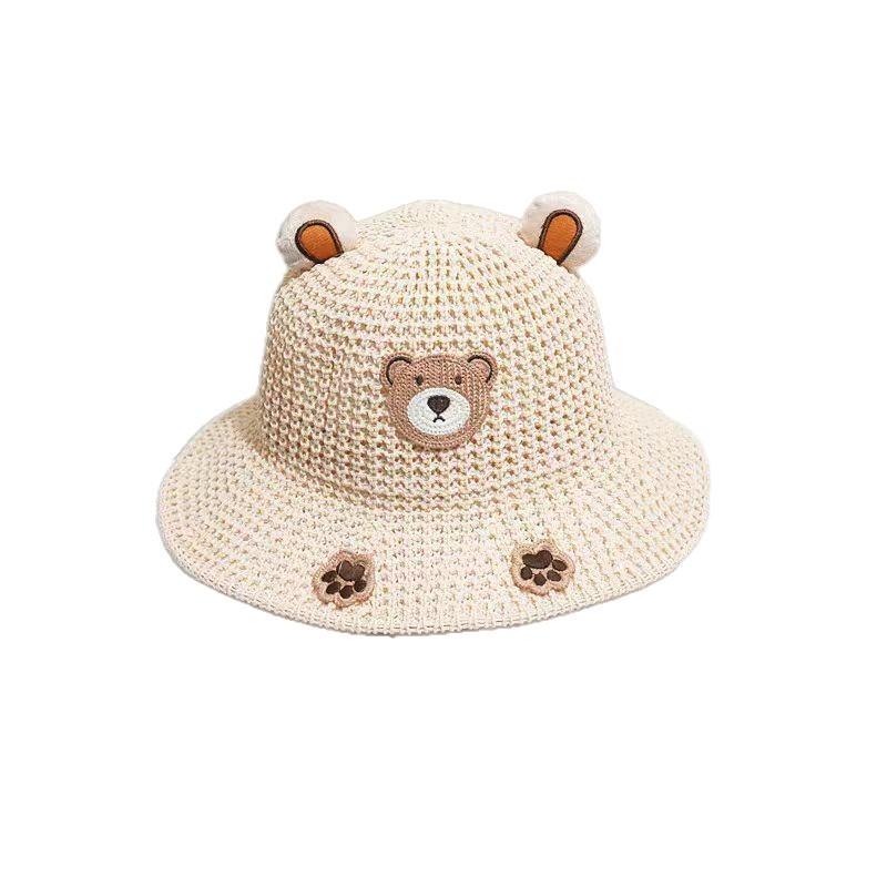 Children's Sun Hat Summer Thin Boys and Girls Baby Sun Hat Straw Hat Breathable Big Eaves Bucket Hat Sun Hat