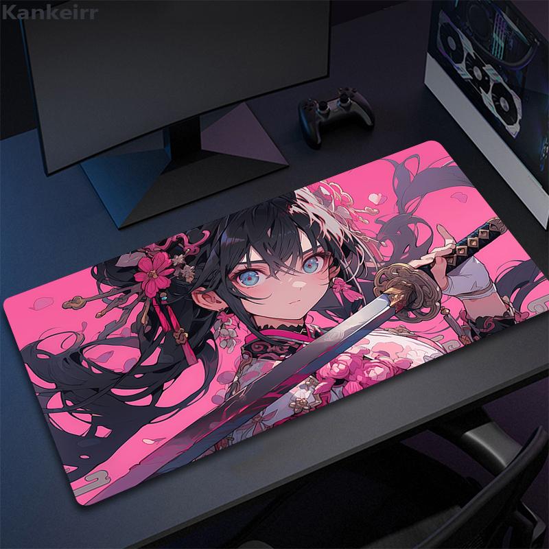 Anime Girls Cute Pink Mousepad Large Computer Gaming Accessories xcm Gamer Professional Premium Mouse Mat Kawaii Desk Mats