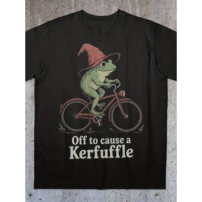 Vintage 90'S Pirate Frog T-Shirt with Ironic Meme Quote - Overstimulated Humor Graphic, Retro Casual Round Neck Tee for Meme Culture Outfits