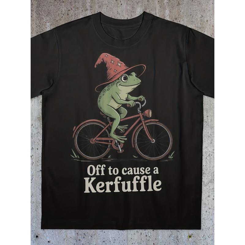 Vintage 90'S Pirate Frog T-Shirt with Ironic Meme Quote - Overstimulated Humor Graphic, Retro Casual Round Neck Tee for Meme Culture Outfits