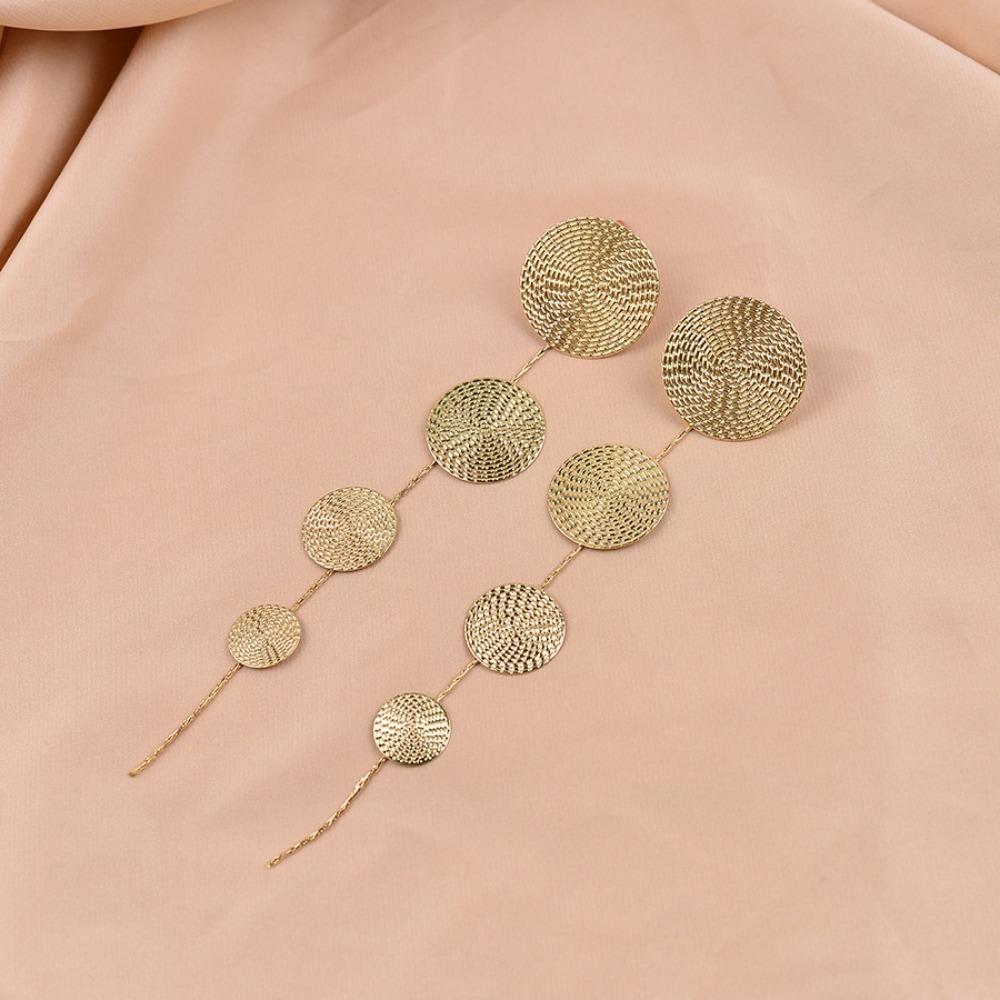 

Круглые серьги-кольца Преувеличенные подвески для ушей Винтажные серьги-капли Для женщин золотой