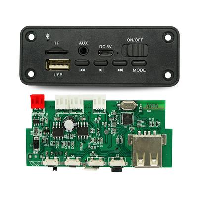 Bluetooth 5.0 MP3 dekodér, deska, 2 x 3W reproduktor, modul autorádia FM, 5V, podpora nahrávání hovorů, funkce handsfree