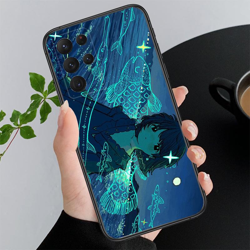 Phone Case For Samsung A17 A55 A16 A56 A35 A15 A53 A54 A33 A34 A25 A05S A52 A52S A07 A26 A06 Japanese angel girl Drawing