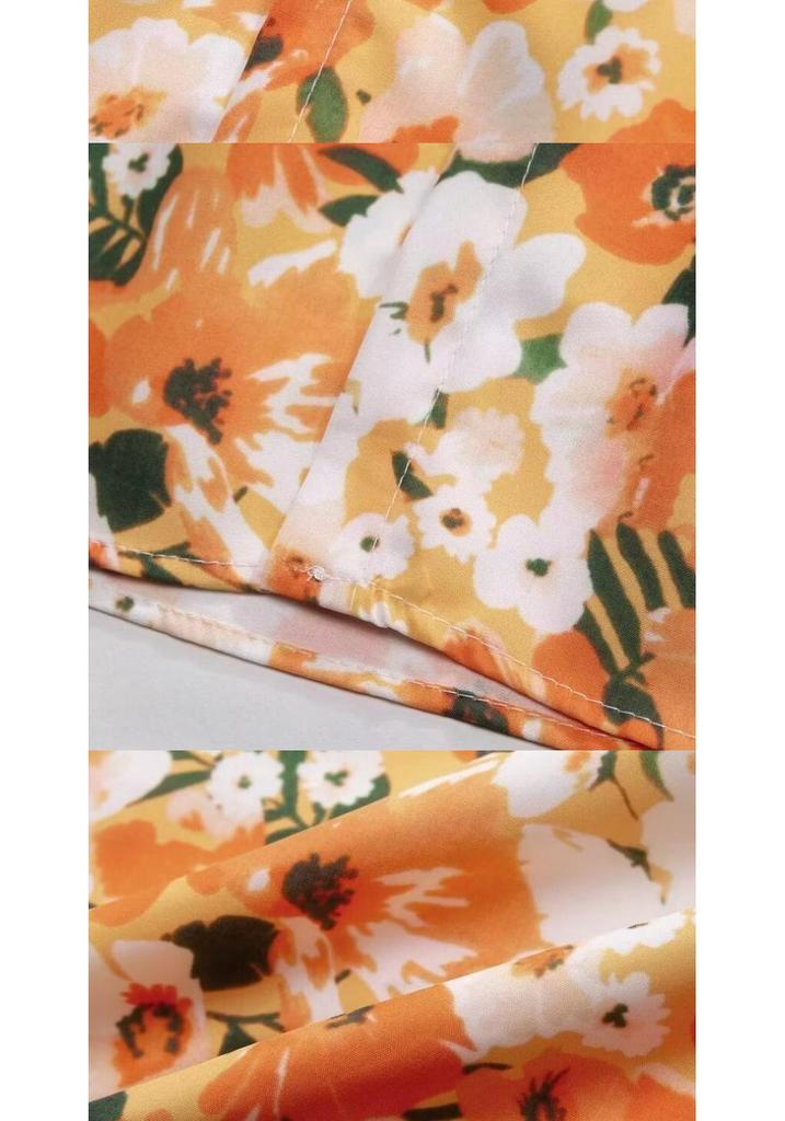 Harajuku Sanya Summer Men's Hawaiian Beach Set: Ice Silk Floral Shirt & Shorts