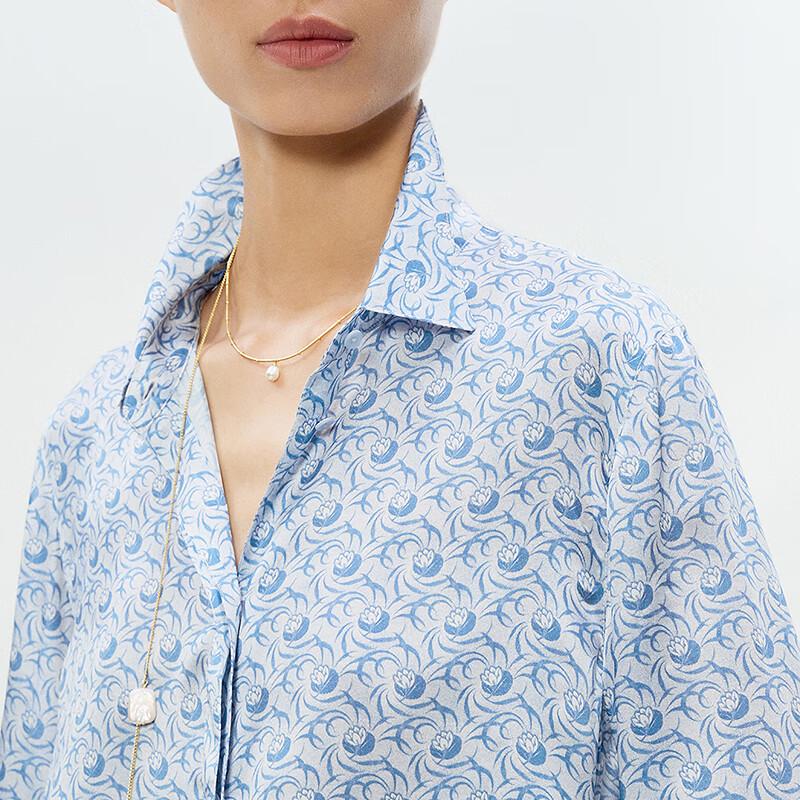 Less 2025 Spring Silk Blend Long-Sleeve Shirt