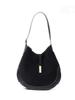 Women's Suede Equestrian Underarm Dumpling Handbag - Trendy Crescent Tote