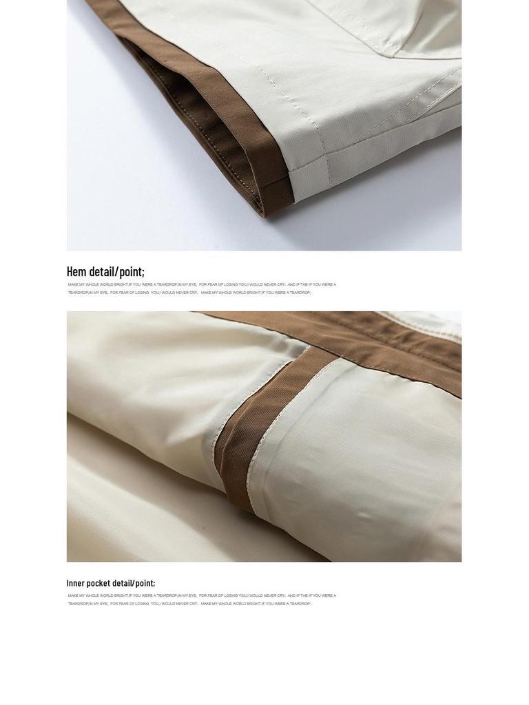 Men's Versatile Casual Stand Collar Jacket - 2025 Spring/Autumn, Loose Fit, Plus Size, Trendy Waterproof Workwear.