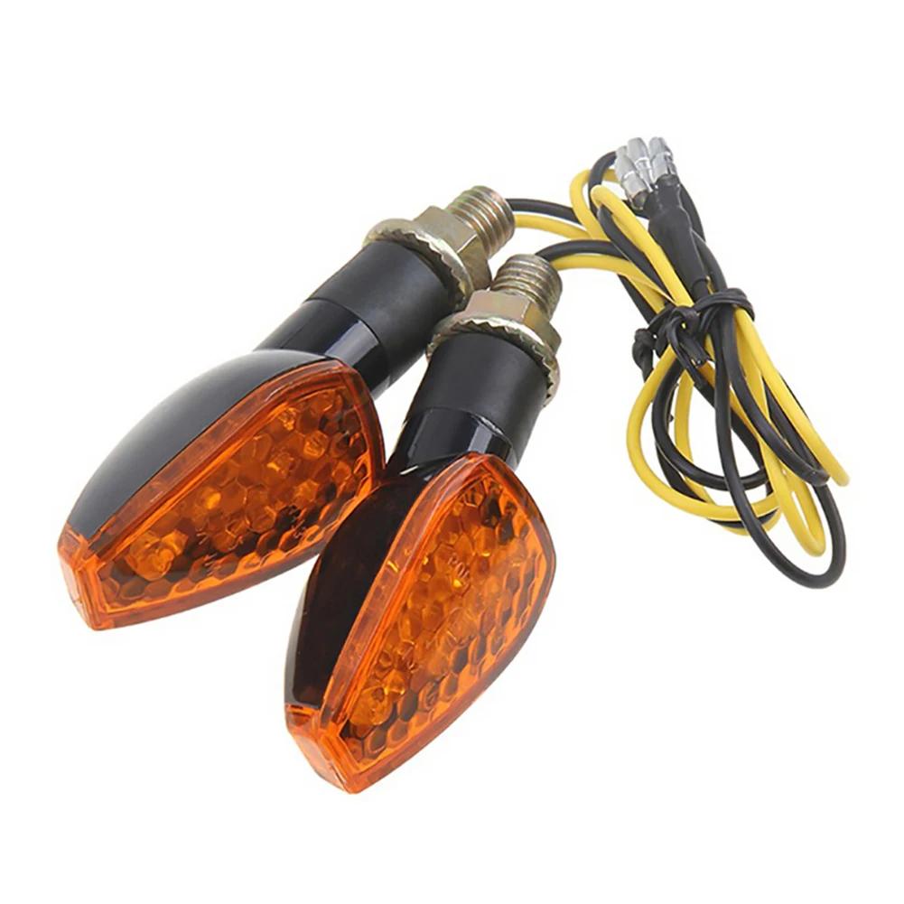 2PCS Motorcycle Turn Signal Lights 14 LED Motorcross Indicator Blinker Front&Rear For Yamaha Kawasaki Honda Suzuki Motorbikes