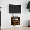 Wall Mounted TV Cabinet with LED Lighting Smoked Oak Finish 41 x 31 x 45 cm
