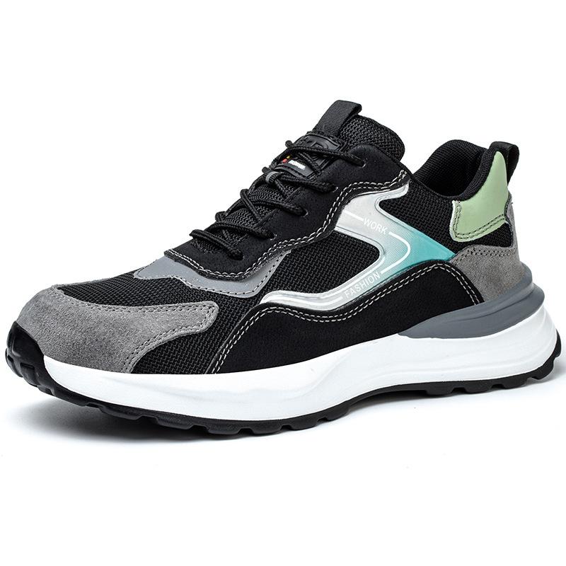 Fashion protective shoes for men Anti-smash Anti puncture Safety Shoes Men Work Sneakers Steel toe shoes Security Boots Men