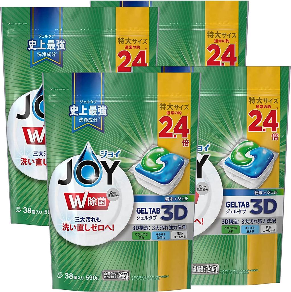 Joy Gel Tab Dishwasher Detergent 38 pieces x 4 bags [Case sales]