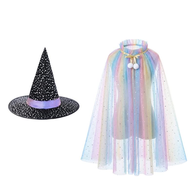 Wizard Costume Witch Wizard Cape with Wizard Hat,Halloween Costume for Cosplay Dressing up Party 1