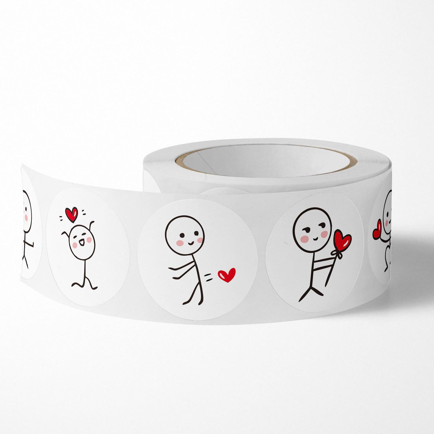 Adesivi San Valentino A Forma Di Cuore – Rotolo Da 500 Etichette Autoadesive Con Scritta 'I Love You' Per Buste, Regali E Scrapbooking