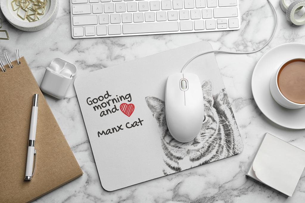 Manx - tappetino per mouse con stampa, tappetino personalizzato per gatti, gadget unico per un impiegato dall'azienda Art-Dog