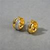 Unique Personality Light Luxury Copper Plated 18K Real Gold Inlaid With Diamonds Fashion Double Ring Earrings Exquisite Earrings