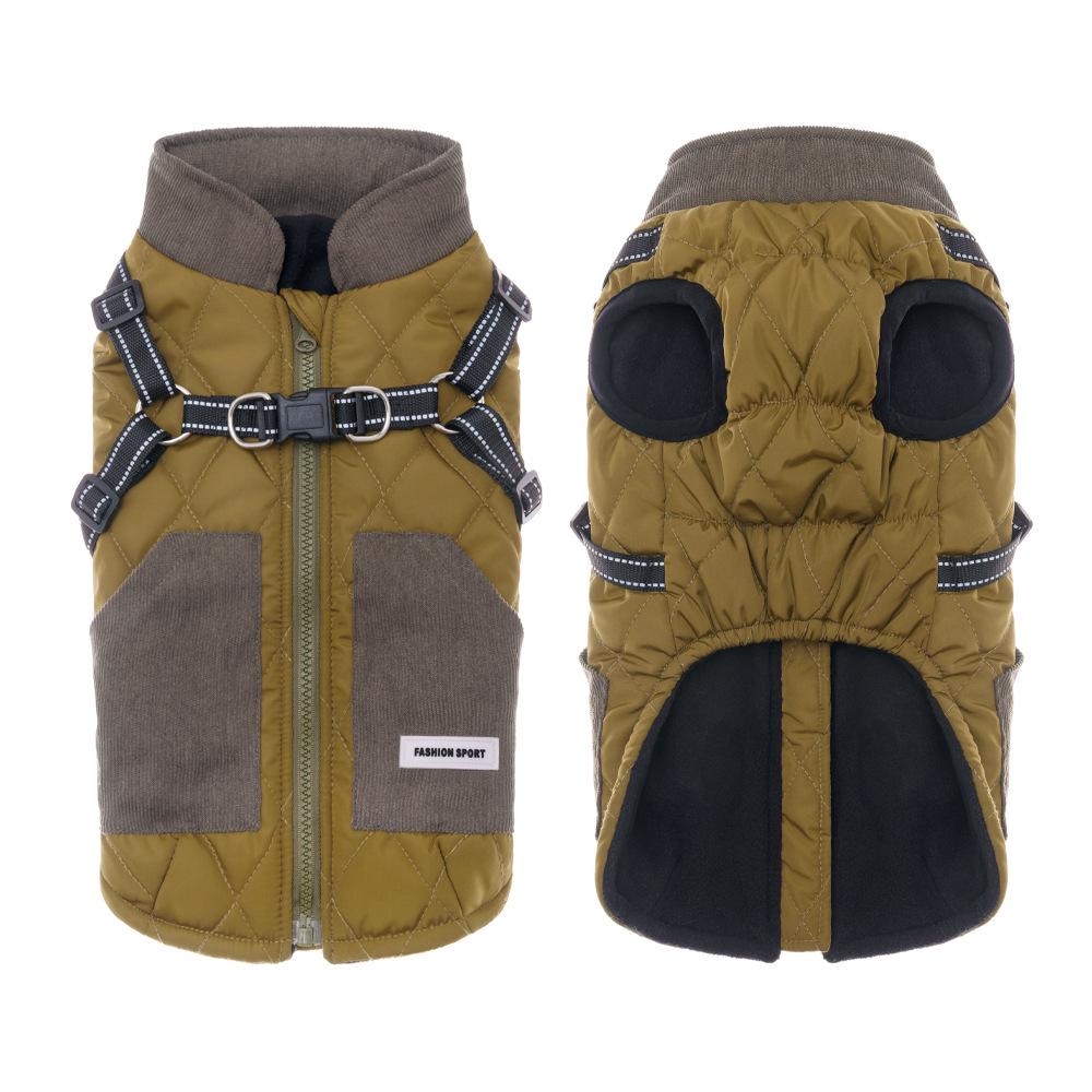 Dog-Friendly Warm Down Jacket, Thickened PP Cotton Filling, Back Opening, Easy On/Off.