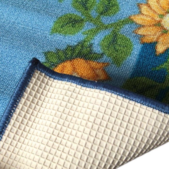 Non-slip Kitchen Mat Sunflower Yellow Blue 50x80 - Non-slip Vinyl