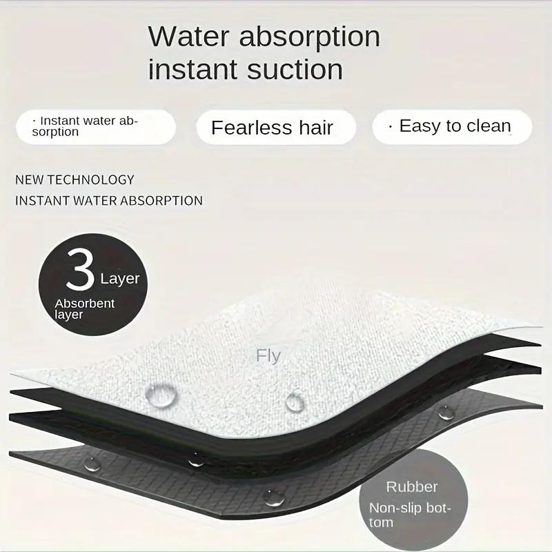 60*90CM Ultraabsorpční Rychleschnoucí Koupelnová Předložka - Měkký Protiskluzový Design z Diatomové Hlíny pro Sprchu, Vanu a Dveře, Perfektní Domácí Dekorativní Doplněk