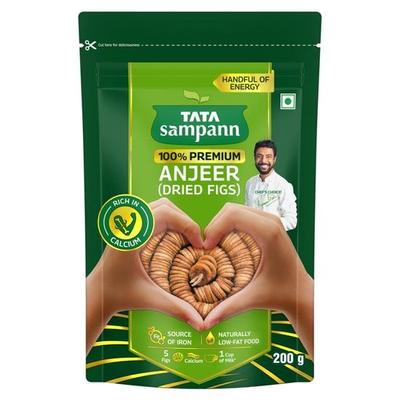 TATA Sampann Premium-Anjeer (Getrocknete Feigen), 200g, Reich an Kalzium und Ballaststoffen, Eisenquelle, Natürlich fettarmes Lebensmittel