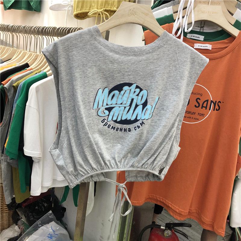 

Летний жилет для йоги без рукавов в европейско-американском стиле: Спортивный топ с гоночной спиной свободного кроя для женщин L