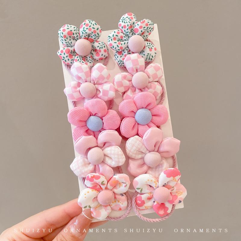 

10 Pieces Of Girls Cartoon Headband With Honey Powder Flowers One Size рожевий