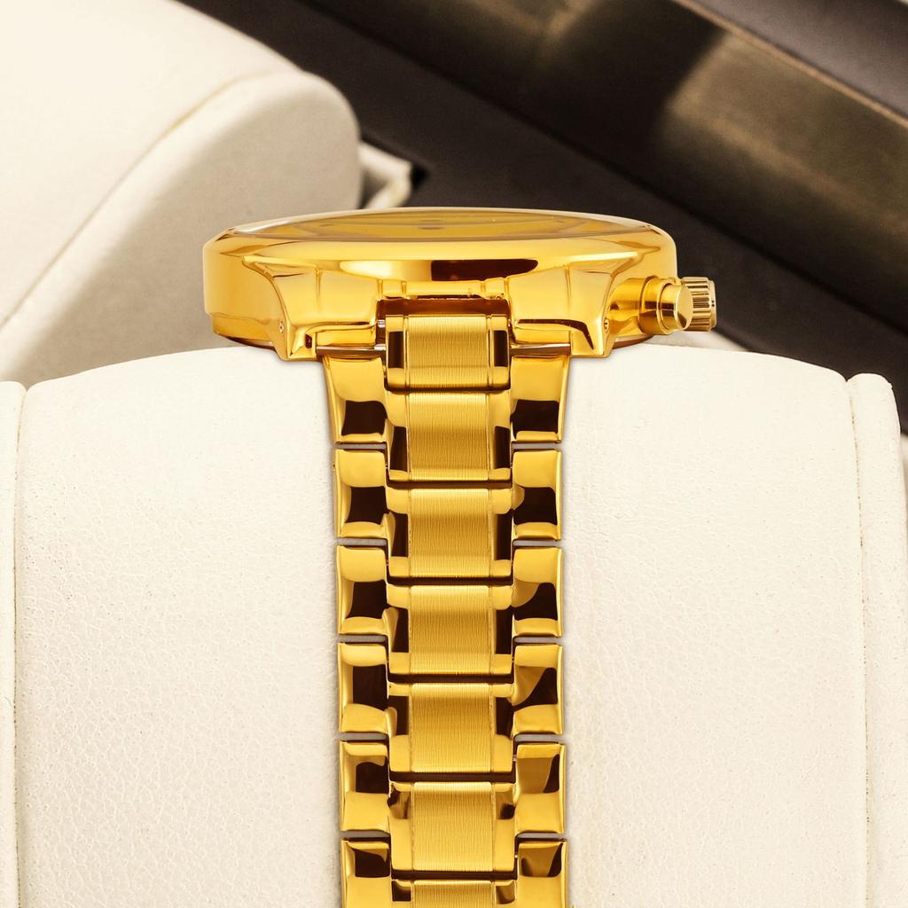 Yalalusi Luxury Gold Shell Roman Scale Multi-Function Men'S Watch, Three-Eye Chronograph Waterproof Business Watch