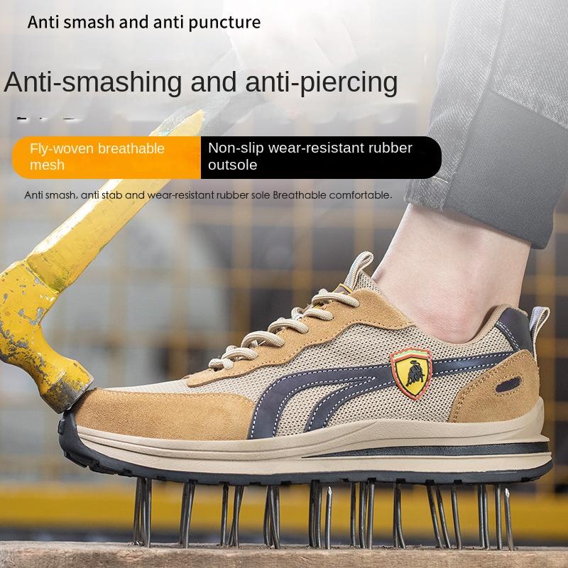 Labor Insurance Shoes Men's Four-season Anti-smashing and Anti-piercing Steel Head Work Shoes Non-slip and Deodorant Safety Shoes
