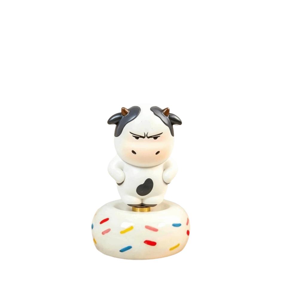 Aggrieved Grass Cow Figure Cute Car Ornament Ornament Cow Doll  Desktop Style 5