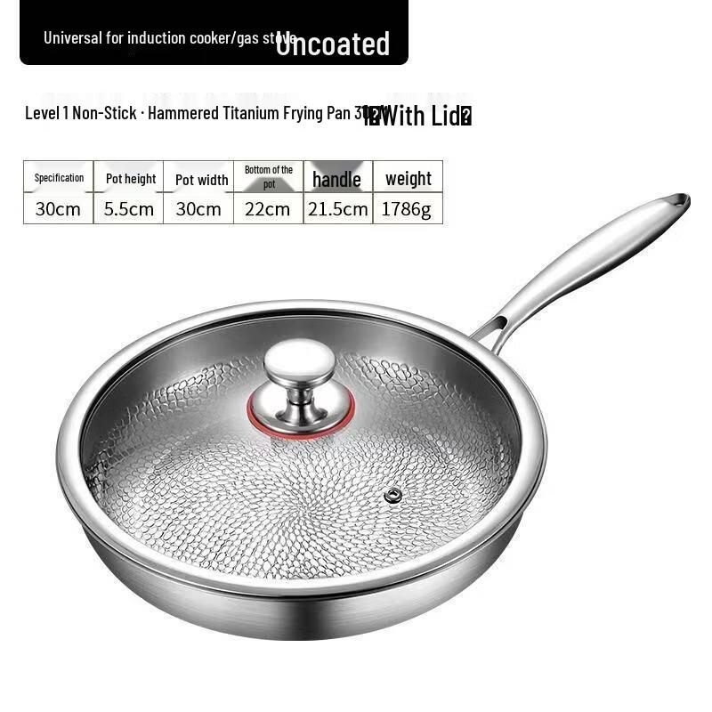 Zhishi 30cm Hammered Titanium Non-stick Frying Pan