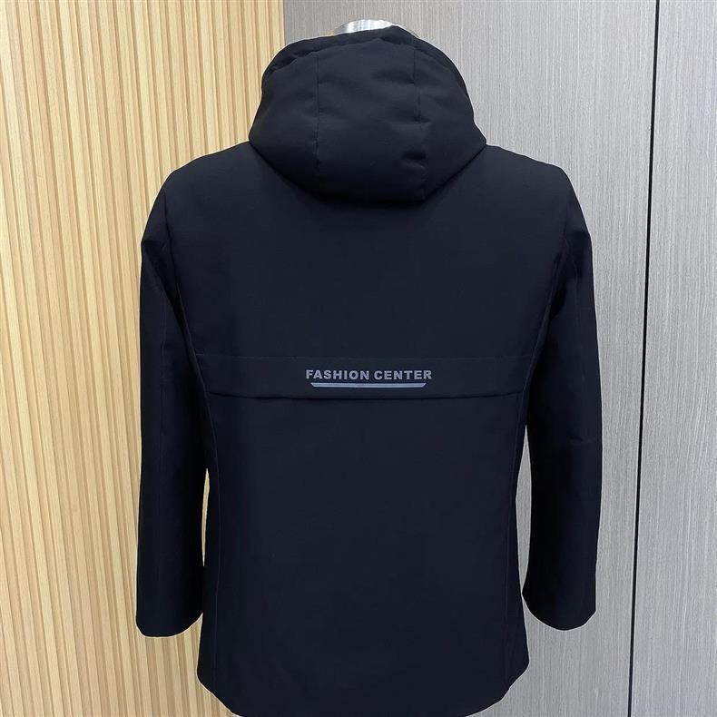 Men's Mid-Length Winter Parka with Mink Fur, Detachable Lining, and Genuine Leather Trim