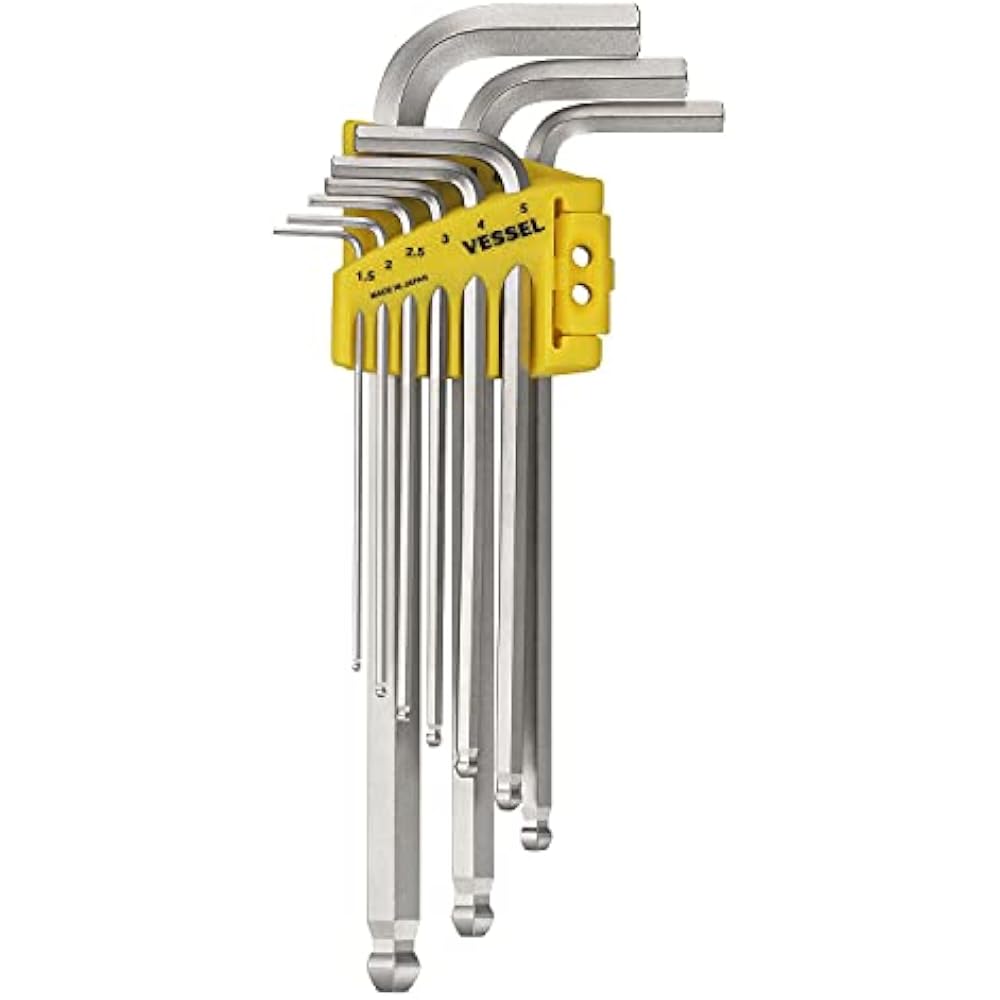 VESSEL (VESSEL) Hexagon Bar Ball Point L-Type Wrench, Set of 9 8309BP