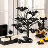 Halloween Geist Fledermaus Weihnachtsbaumschmuck Kugeln, Galvanisierte Mattfarbe Kugeln, Weihnachtsbaum Hängedekorationen, Party Set