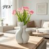 Artificial Flower Holder 3D Printed Cat Vase, Minimalist Nordic Style Arrangement Hugging Vase Decorative Couple Home Office Gift Artistic Tabletop