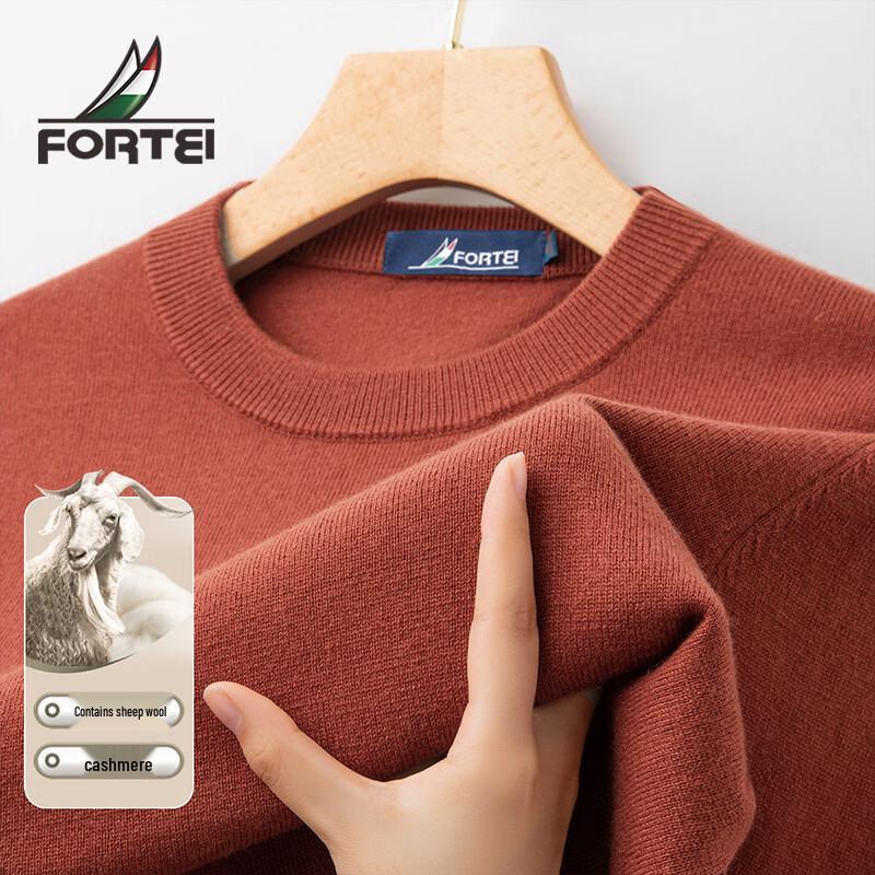 Futing Men s 32% Cashmere 68% Merino Wool Crewneck Sweater 50