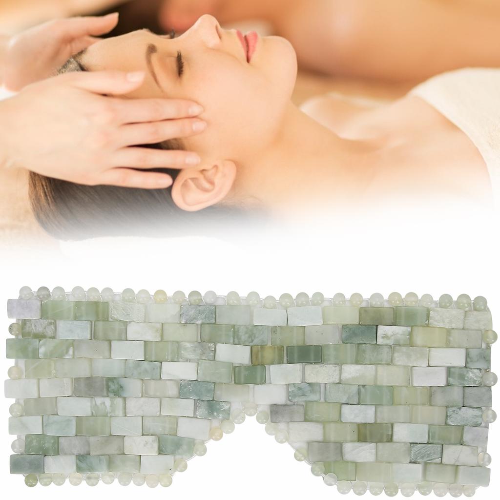 Eye Mask Face Massager Natural Jadestone Soothes Fatigue Reduce Sleeping Relax Care ToolXiuyan