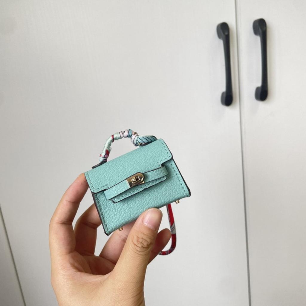 Bag Pendant Cute Earphone Bag Leather Car Keychain