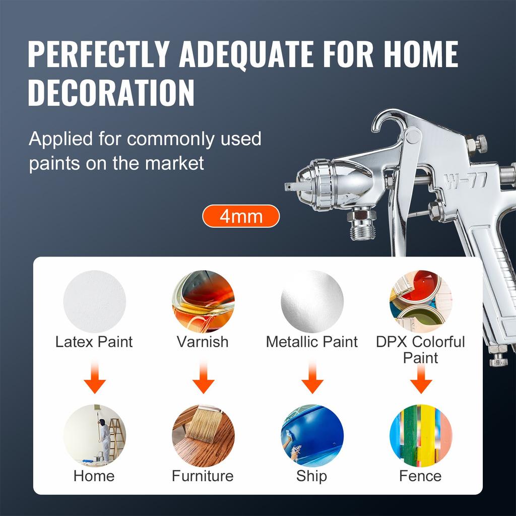 VEVOR Spray Paint Pressure Pot, 15L/3.75gal Pressure Pot Tank, 60 psi Adjustale Pressure, Steel Pressure Pot Paint Tank with Spray Gun, Hoses
