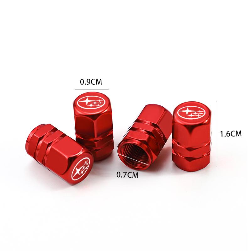 4Pcs 3D Metal Car Tire Valve Caps Wheel Dust Cover For Subaru STI Forester Impreza Legacy Outback XV BRZ WRX Tribeca oi3