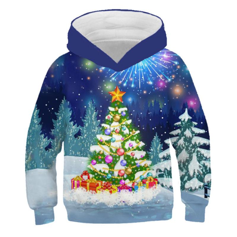 Pull De Noël Pour Garçon – Sweat à Capuche Motif Père Noël, Polaire Douce, Tailles 3 à 14 Ans, Confortable Pour Les Fêtes
