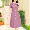 ZANZEA Women Summer Doll Collar Short Sleeve Casual Dress