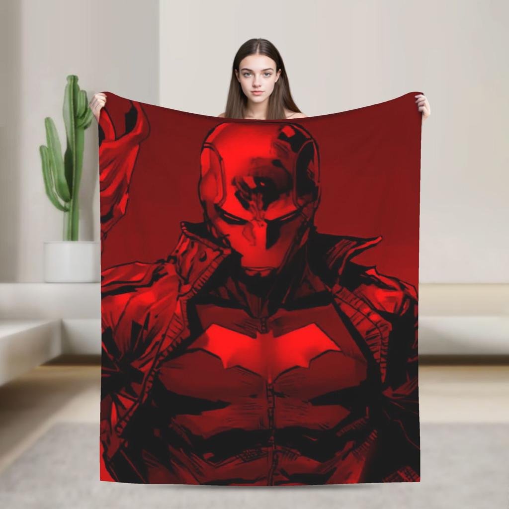Jason Todd Flannel Blanket Red Hood Manga Creative Throw Blanket for Home 150*125cm Bedspreads
