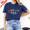 Inclusive Love Is Love Shirt Clean Cheerful Aesthetic Unisex Tshirt Lgbtq Pride Clothing Pride Month Unisex Casual Cotton TShirt