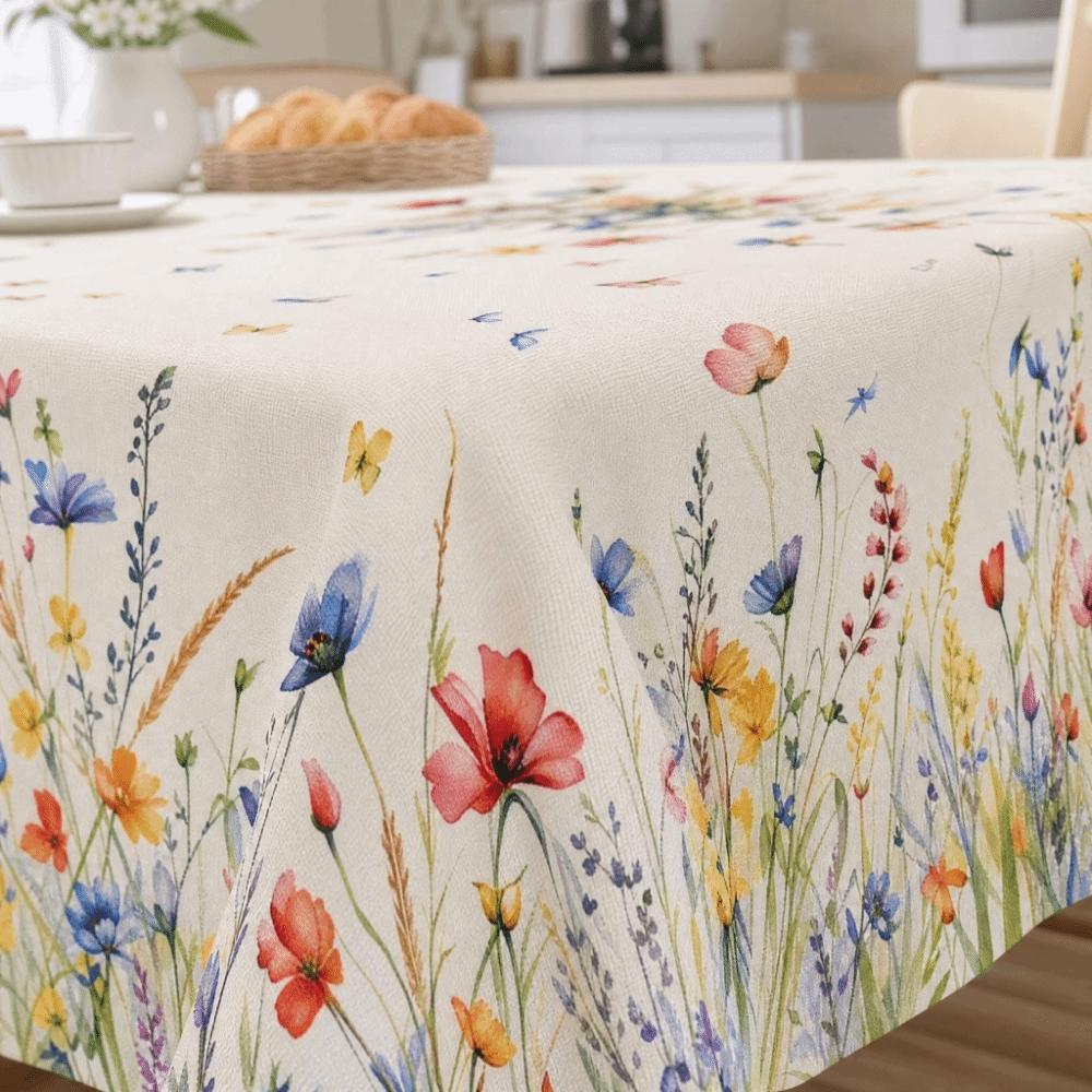 Flower Printed Rectangle Tablecloth Country Rooster Round Table Cloth Table Cover Beauty Massage
